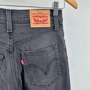 Levi’s Ribcage Straight Ankle Jeans | Washed Black | Button Fly | Size 25